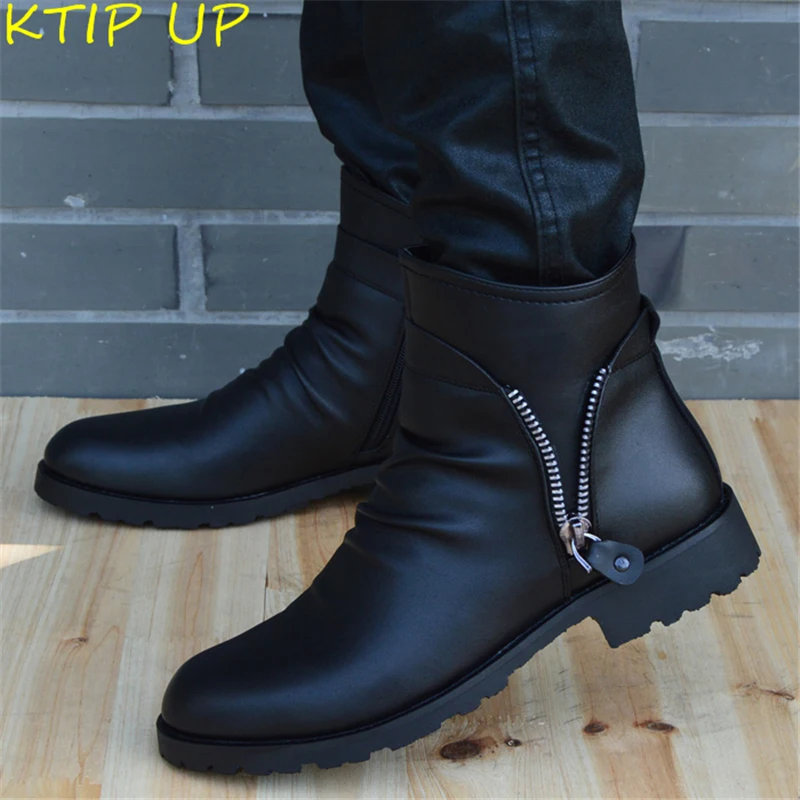 Роскошная осенне-зимняя обувь Ботинки Челси из натуральной кожи Мужская с мехом