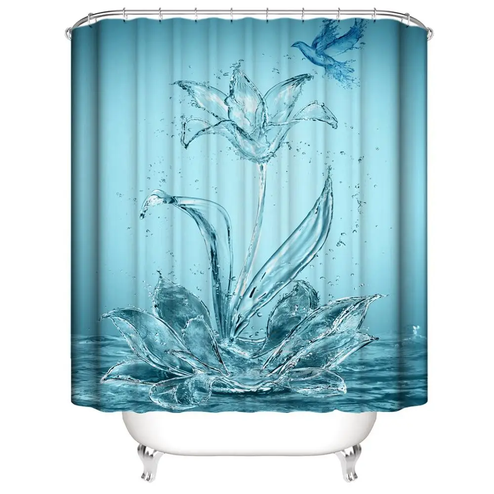 

Fashion 3D Digital Printing Shower Curtain Home Beach Starfish Pattern Waterproof Polyester Shower Curtain Can Be Customized