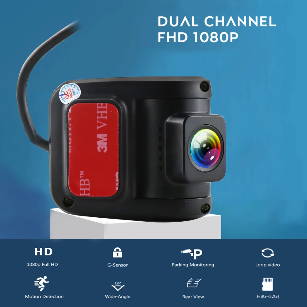 Автомобильный монитор USB цифровой видеорегистратор с фронтальной Камерой CMOS HD