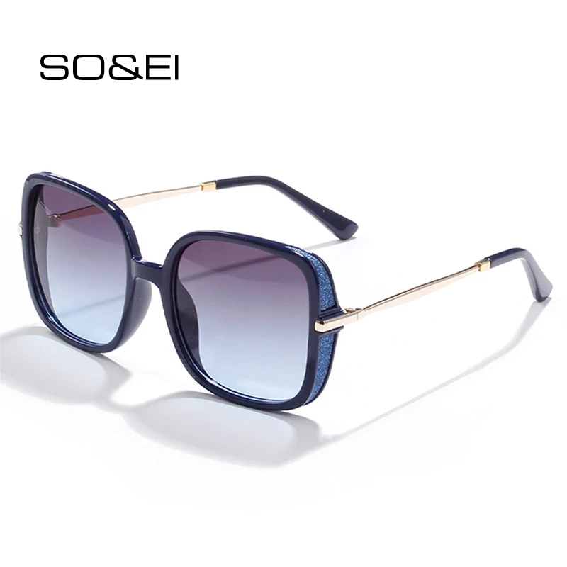 

SO & EI модные квадратные цветные женские роскошные солнцезащитные очки Винтажные Солнцезащитные очки с градиентными линзами мужские трендо...