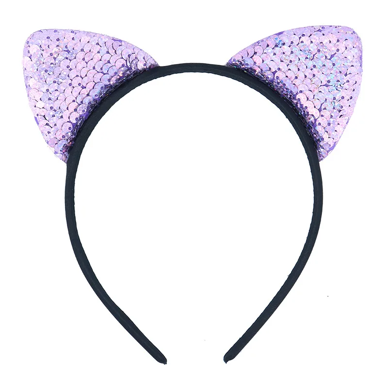 1 шт. цветные блестящие ободки для волос с блестками и кошачьими ушками девочек