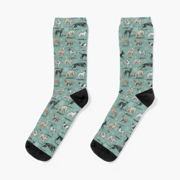 

The Greyhound Crew Socks Best Mens Women Black Knee High Ankle
