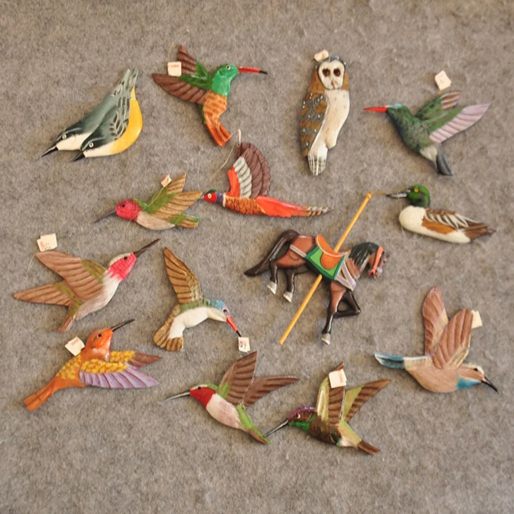 

Hand painting wooden 3D Bird Fridge Magnets Handicraft Magnetic Refrigerator Collection Kids Education Decoration Articles