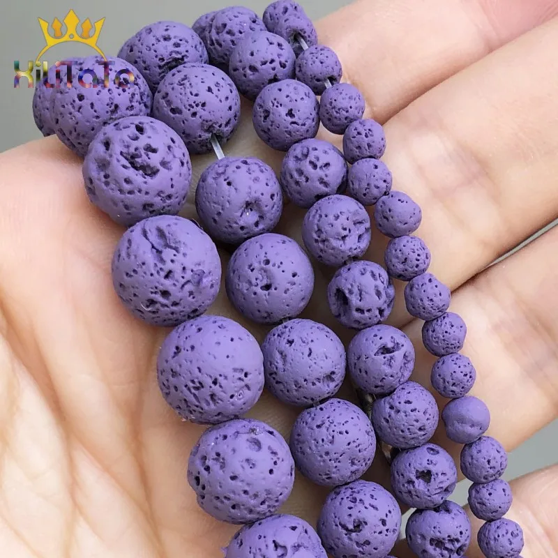 Бусины из натурального камня фиолетовая лава гематит круглые бусины для