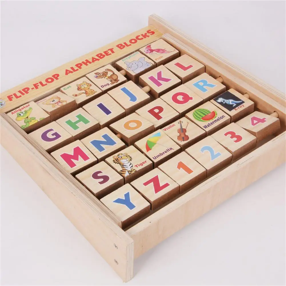 MeterMall Детские Ранние развивающие игрушки Английский алфавит животные деревянный