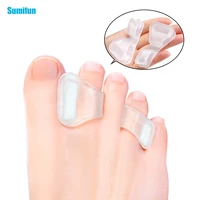 2pcs silicone soft bunion corrector double loop overlapping toe straightener friction pain relief foot care tool pedicure c1823