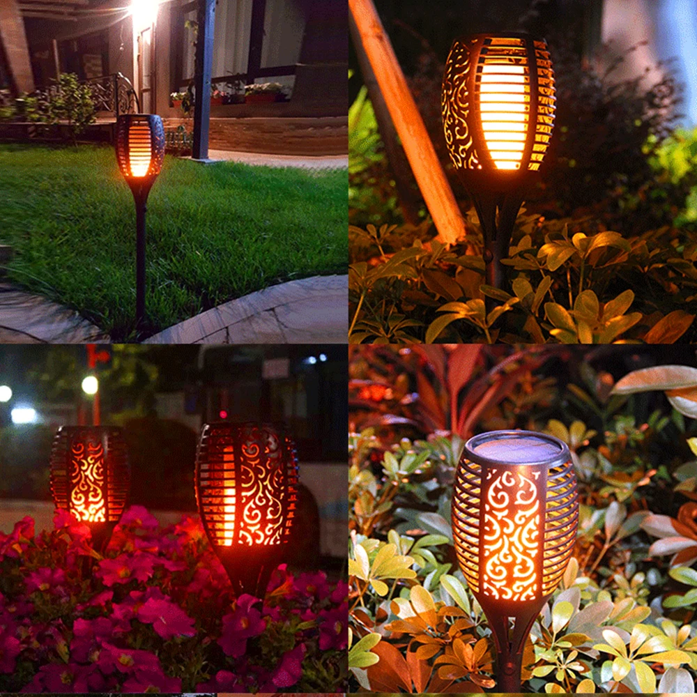 

12pcs 12LED Outdoor Solar Lamp Patio Garden Solar Light Flickering Flame Lamp IP65 Waterproof Landscape Lawn Lamp Path Lighting