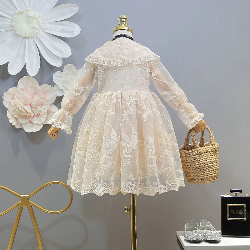New Arrival Baby Girls Clothes Cute Lace Princess Dress Kid's Outerwear Long Sleeve Birthday Party For | Детская одежда и