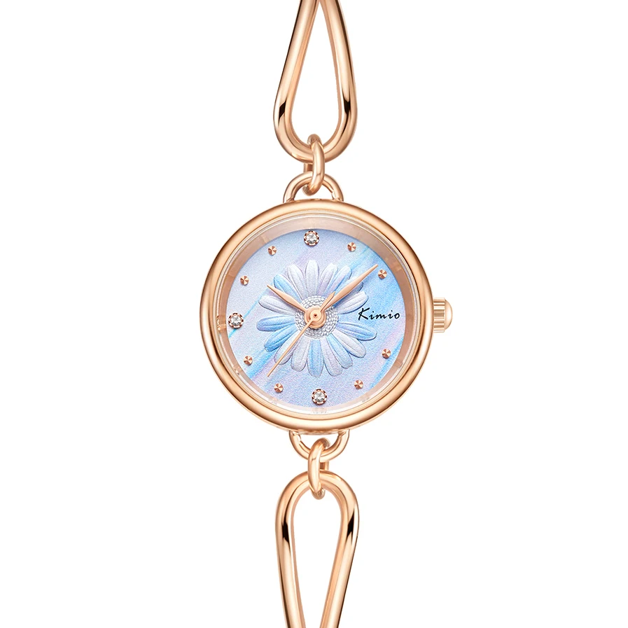 Часы KIMIO женские с маленьким циферблатом брендовые Роскошные наручные 3D-принтом