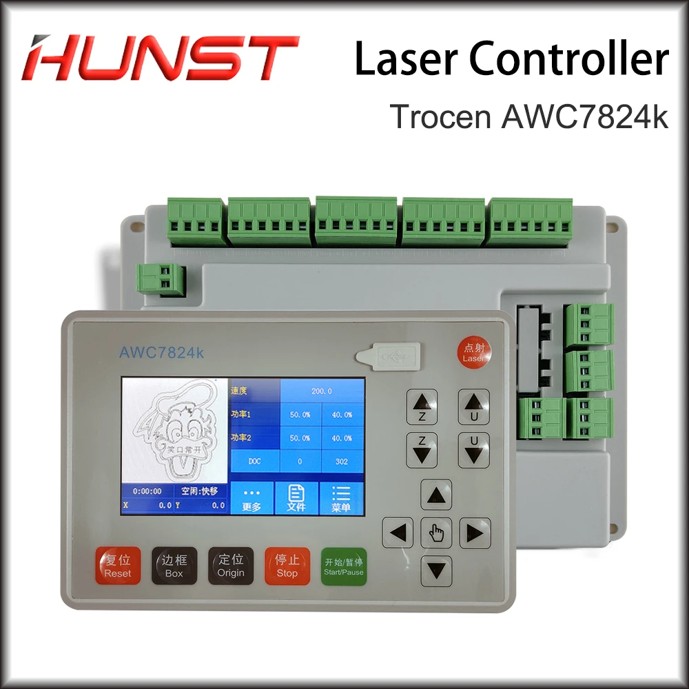 

Hunst Upgraded AWC708C Lite DSP CO2 Controller Display Panel Card Trocen AWC7824K CNC System Laser Control Board