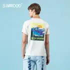 SIMWOOD 2022 летняя новая мужская футболка с принтом в виде пейзажа, 100% хлопок, модные одинаковые футболки для пар, высокое качество, топы SJ120109