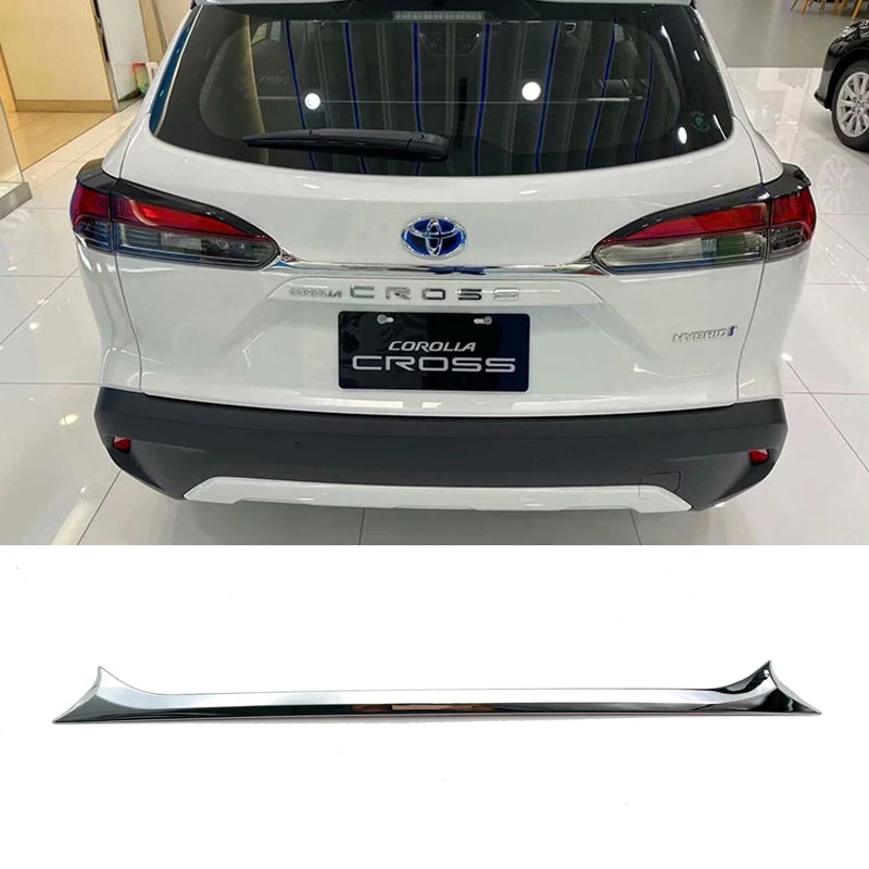 

Car Accessories Styling Trunk Lid Cover Tailgate Trim Strip Garnish For 2021 2022 Toyota Corolla Cross ABS Chrome