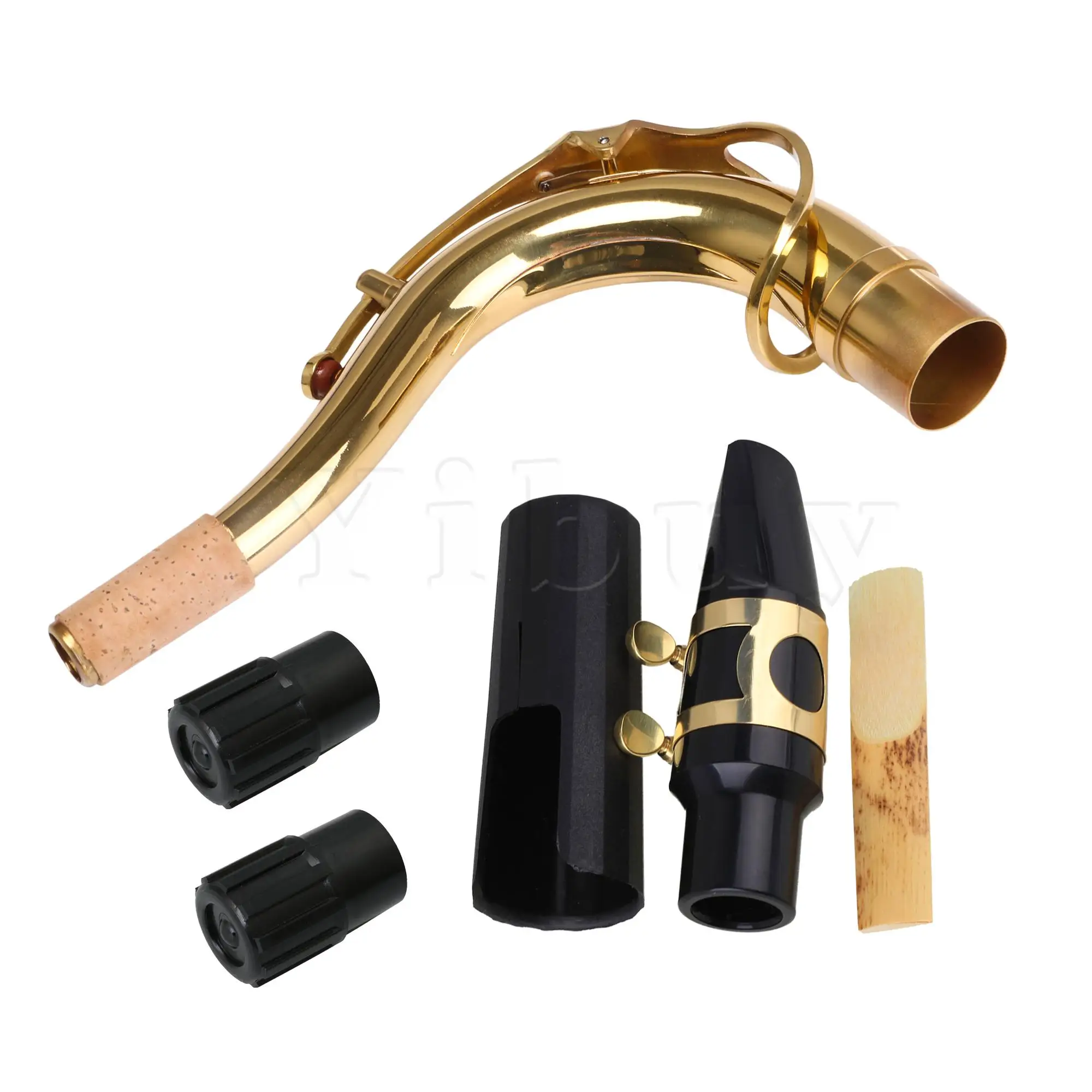 

Yibuy Tenor Saxophone Kit Plastic Sax Plug Sax Bend Neck and Sax Mouthpiece