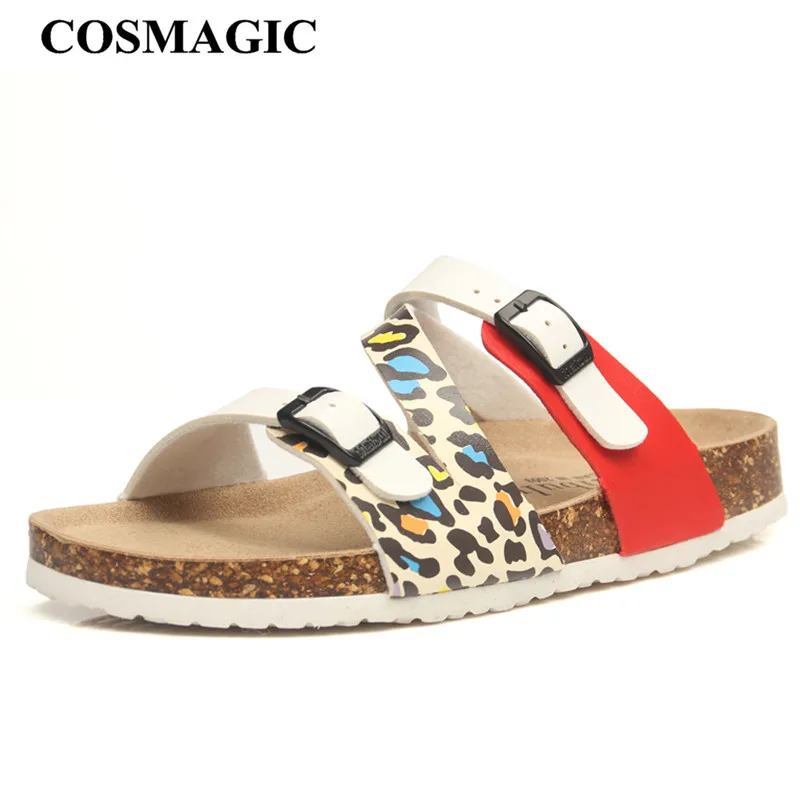 Модные тапочки COSMAGIC из пробки с принтом новинка 2021 летние женские пляжные