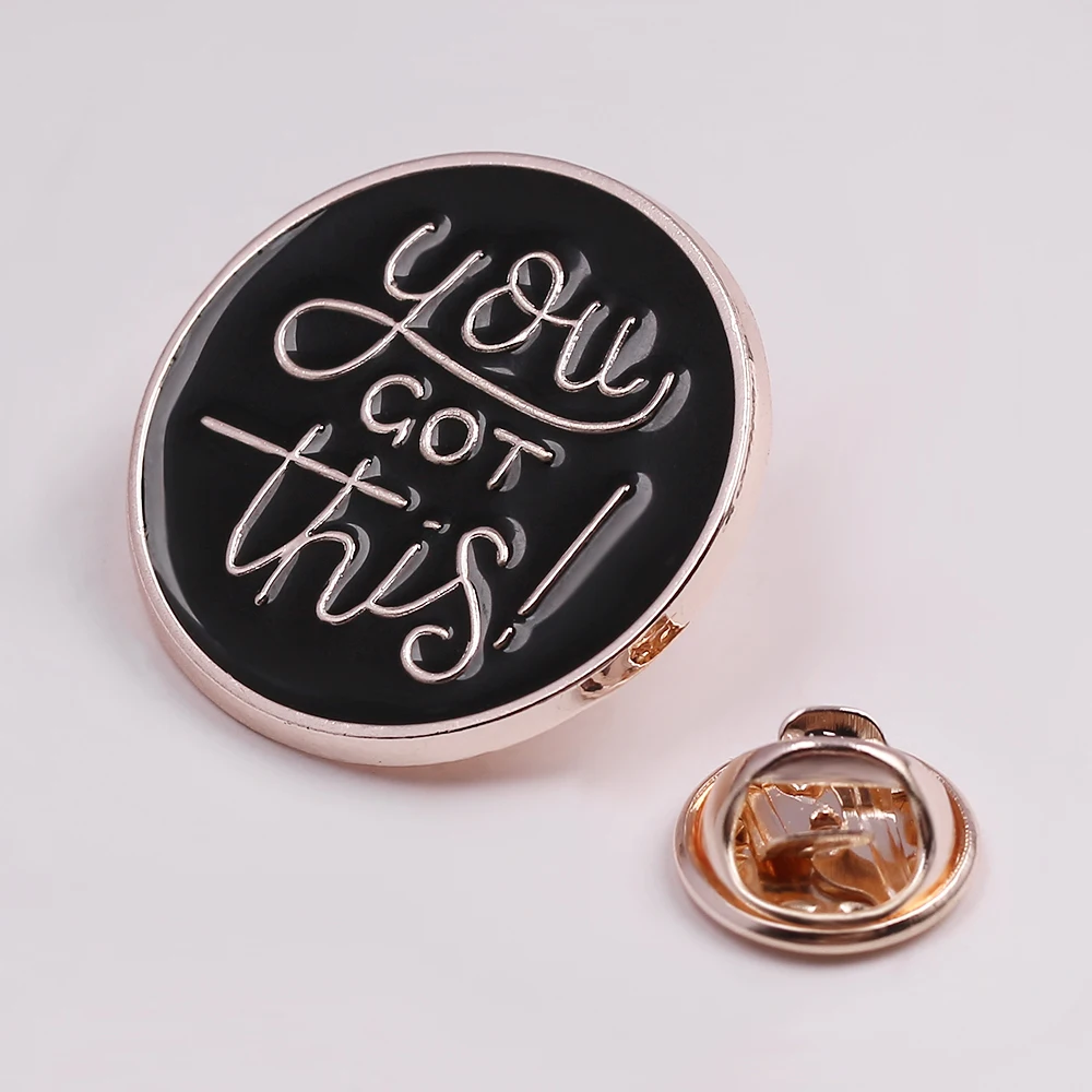 Вы получили эту чёрную эмалированную брошь Очаровательная медаль отворот значок