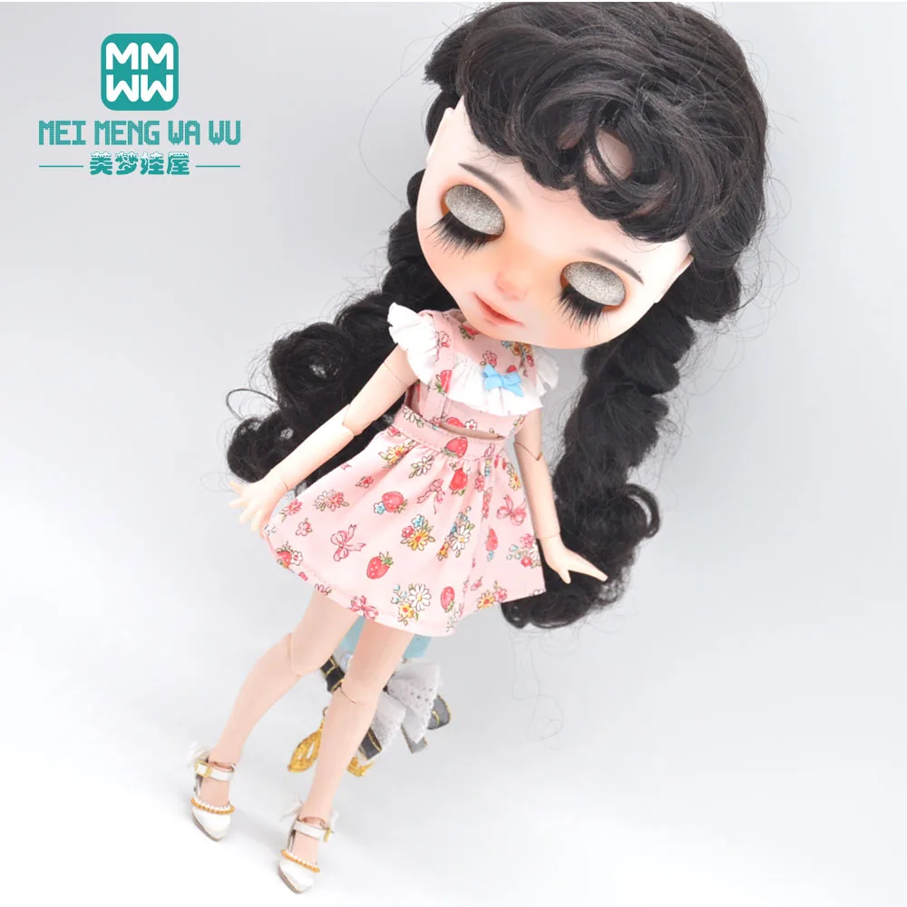 1 шт. аксессуары для одежды Blyth fashion джинсовая юбка на бретельках синяя розовая