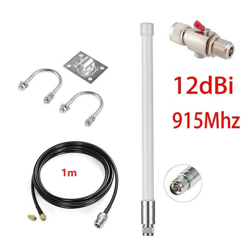 

8DBi дистанционный шлюз LoRa 915 МГц антенна 32 см N-тип Мужская головка с 1 метровым проводом + код зажима + легкий-t-ning блокировщик