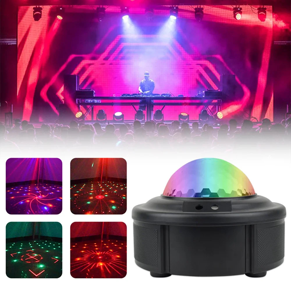 

Светодиодный диско-светильник RGB 90 узоров лампа с эффектом RGB Голосовое управление Музыка лазерный проектор свет s для дискотевечерние шоу с...