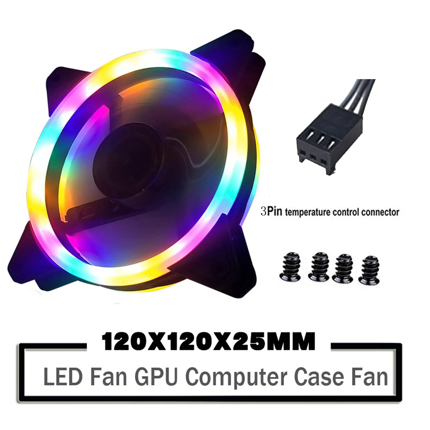 

1/3/5pcs 3 Pin 120mm Computer Case Fan Silent 12CM Fan CPU Cooling RGB Quiet PC Cooler Fan Case Fans 12V DC Adjust Fan Speed