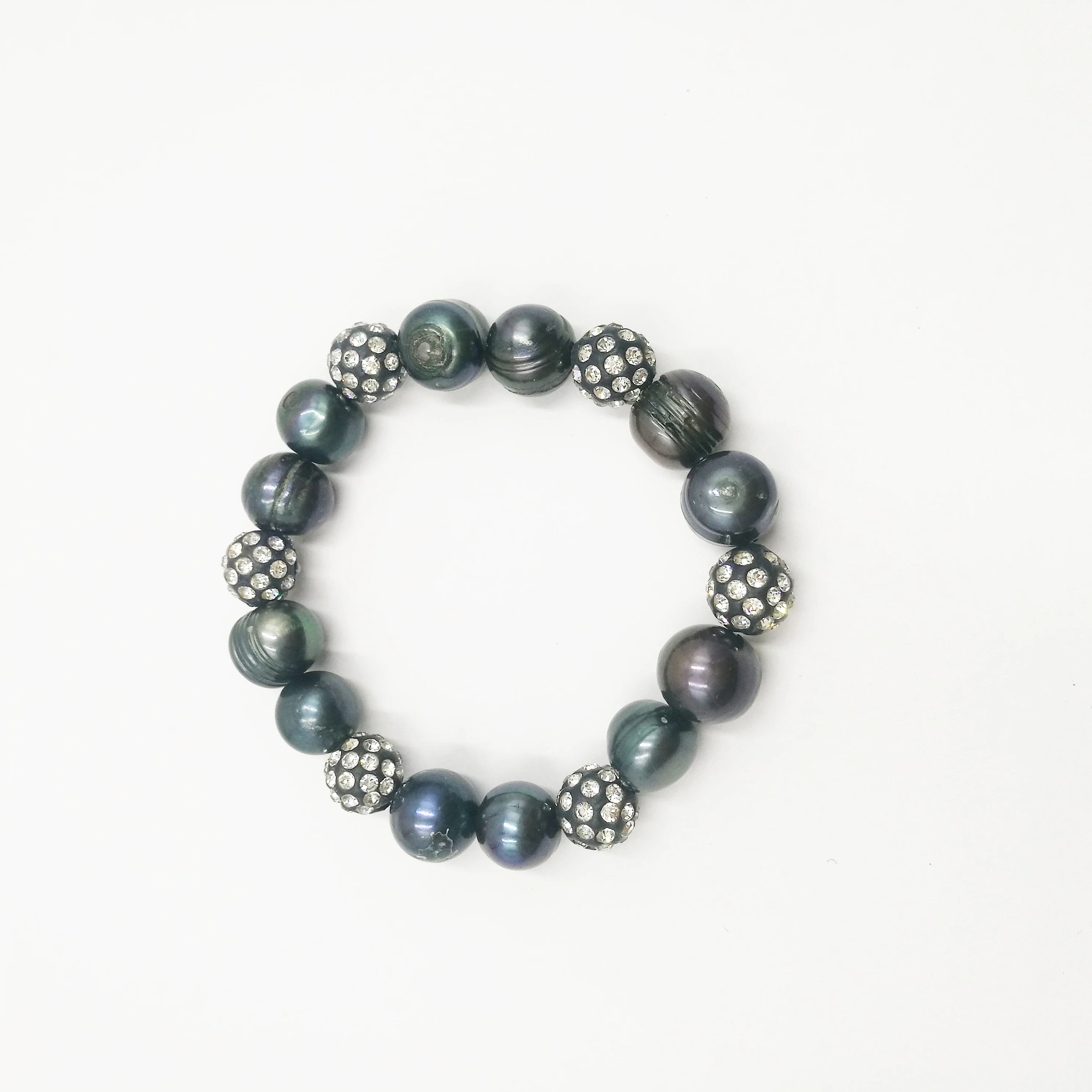 High Quality Natural Freshwater Pearl Bracelet Black and crystal Fine Jewelry For Women | Украшения и аксессуары
