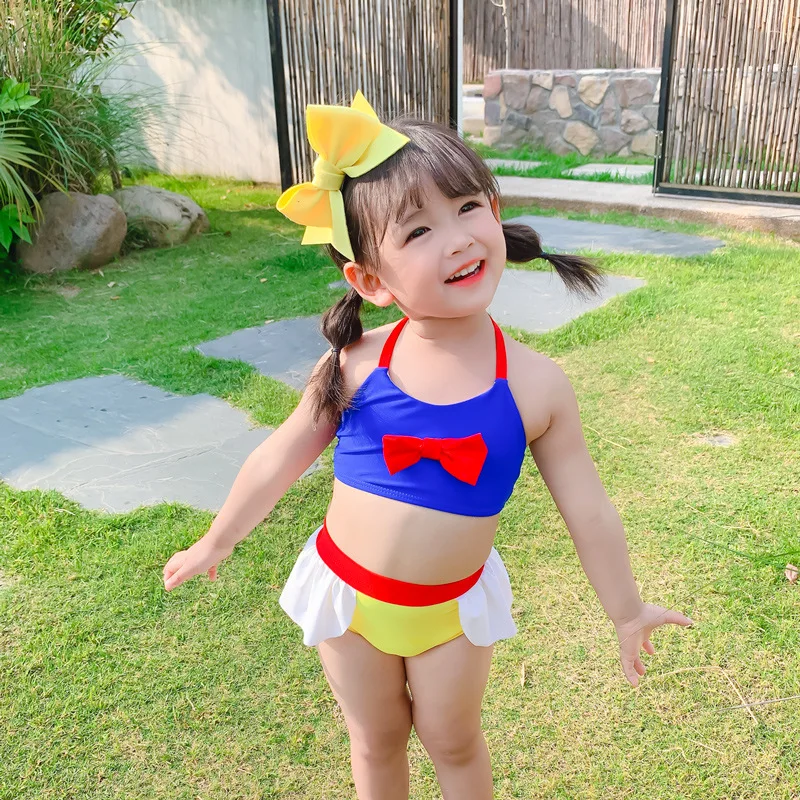 Новинка 2020 стильный детский купальный костюм для девочек милый треугольный