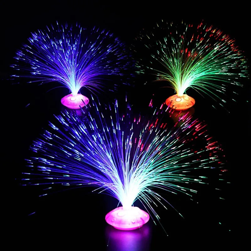 

Colorful LED Fiber Nightlight Lamp Romantic Optic Night Light Flashing Light For Chrismas Party Decor Festival Luminous Toys