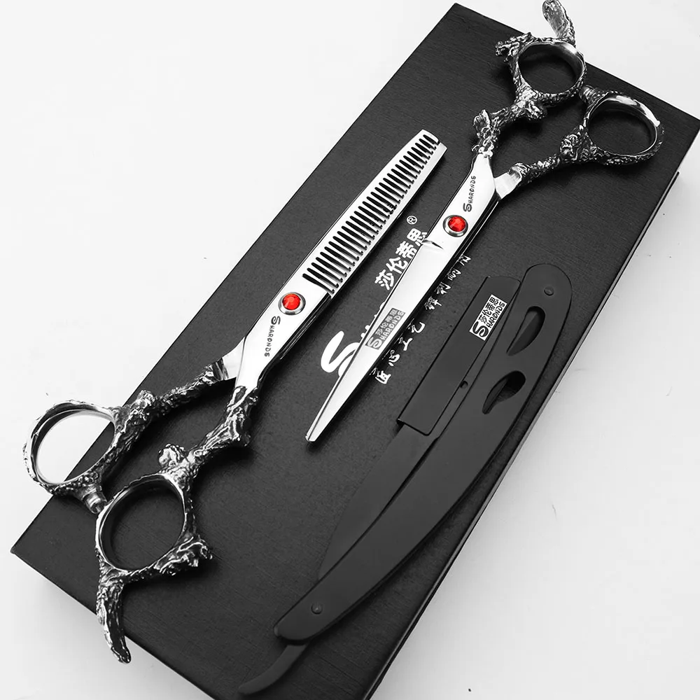 

Scissors professional hairdressing 6 inch set salon stainless steel razor scissors free custom logo wear-resistant