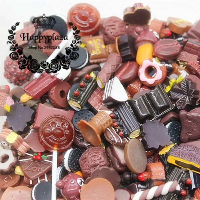 Смешанный дизайн 20 шт. шоколадный цвет десерт мультфильм Сделай Сам Смола