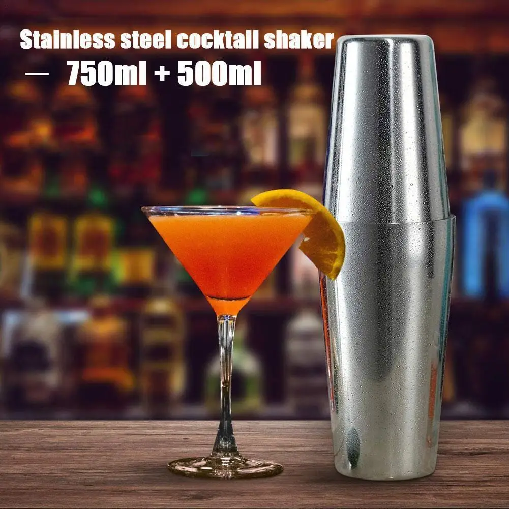 

2Pcs/Set Steel Boston Shaker 750/500ml Cocktail Shaker Boston Bartender Bar Cocktail Accessories Tool Shaker O4E6