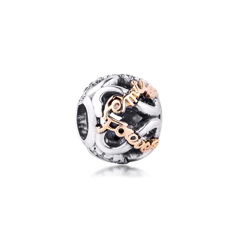 Подходит для Pandora Bacelets ажурные Бесконечности Прелести с 14K покрыто настоящим