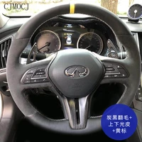 for infiniti g25 27 q50l 60 70 qx30 50 60 80 hand sewing leather suede steering wheel cover set car interior accessories