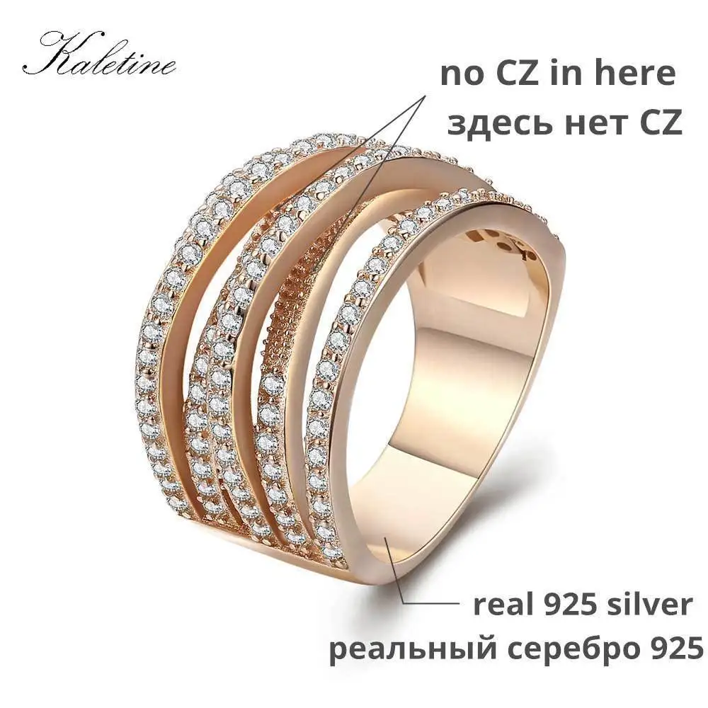 925 Solid Silver Ring Kaletine KLTR019 Grade AAA Zircons Micro Pave Setting Woman Rings | Украшения и аксессуары