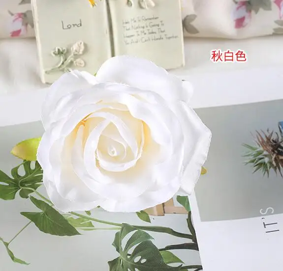 Autumn White Искусственные цветы, розы, 25 шт./лот, настенная АРКА, сделай сам, свадебные цветы, шелковые цветы - Цвет: Autumn White