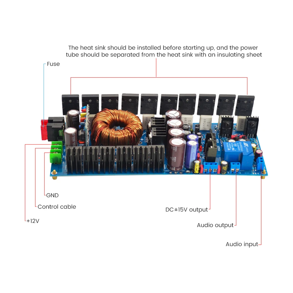 AIYIMA 500W Sound Amplifier Car Audio Board TTA1943 TTC5200 Mono High Power Amplifiers HiFi Amplificador Speaker Home Theater |