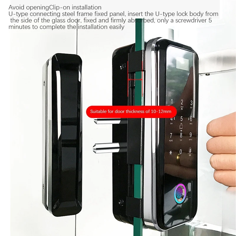 

Semiconductor Fingerprint+Cipher+IC Card+Phone Unlock Smart Door Lock Security Access Lock No Opening for Home Office
