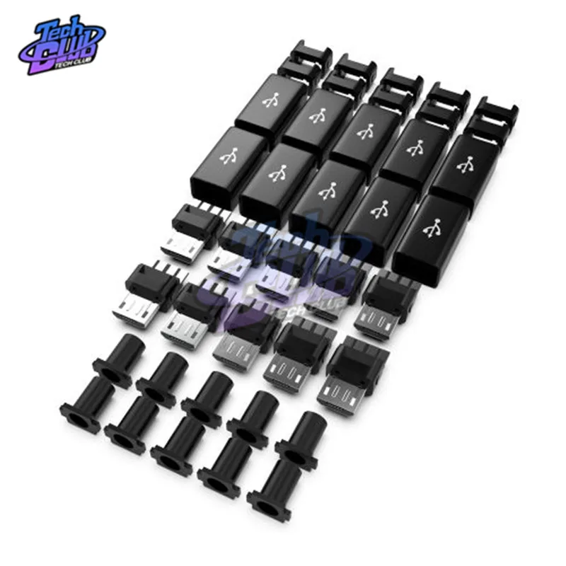 10 шт. микро USB штекер черный сварочный кабель для передачи данных OTG интерфейс DIY