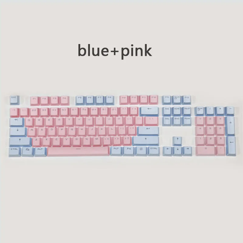 blue pink PBT Translucent Backlight Keycaps 104 Keys Mechanical Keyboard Key Cap Double Shot Key Cap For Cherry MX - Цвет: blue pink