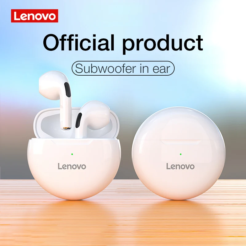 Lenovo LivePods HT38 наушники вкладыши TWS Bluetooth мини Беспроводные с микрофоном для iPhone Xiaomi