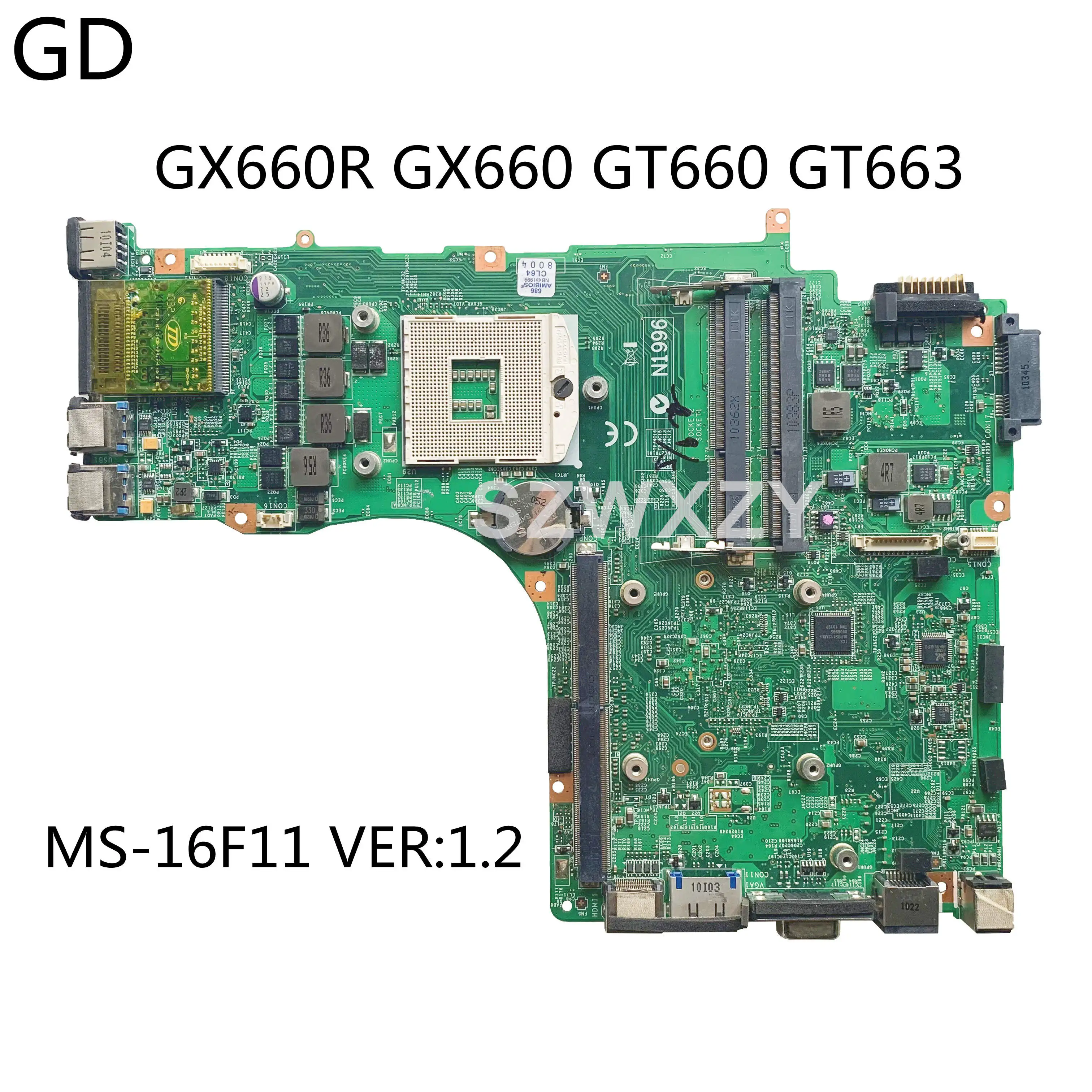 GD Original For MSI GX660R GX660 GT660 GT663 Laptop Motherboard MS-16F11 VER:1.2 HM55 DDR3 Full Tested Fast Shipping | Компьютеры и
