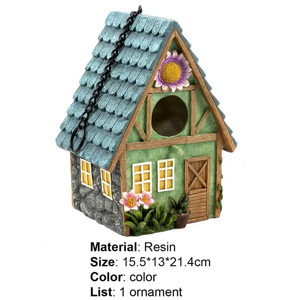 Bird House Multi-function Waterproof Art Craft Decor Handcrafted Box Hanging Pendant for Patio Courtyard Garden Decoration | Дом и сад