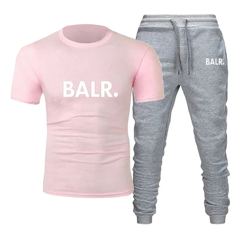 

2021 new T-shirt 2-piece sportswear brand letter printing men's short sleeve + trousers casual pants fitness pants suit