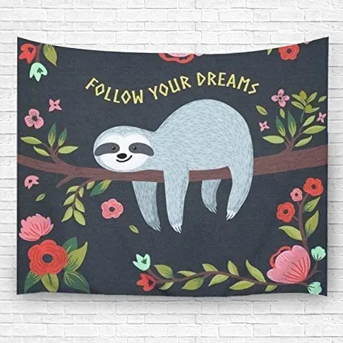 

Гобелен настенный симпатичный детский Ленивец на дереве, домашний декор для спальни, гостиной, спальни, спальни, подвесной