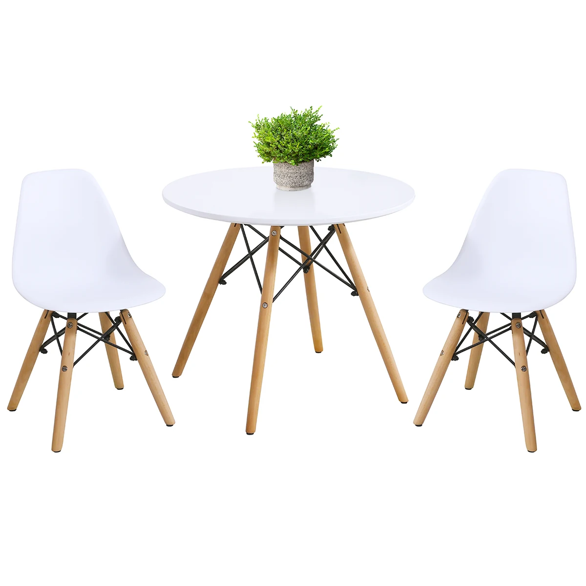 Set Clean Lines Mid-century Dining Table W/ 2chairs Toddle