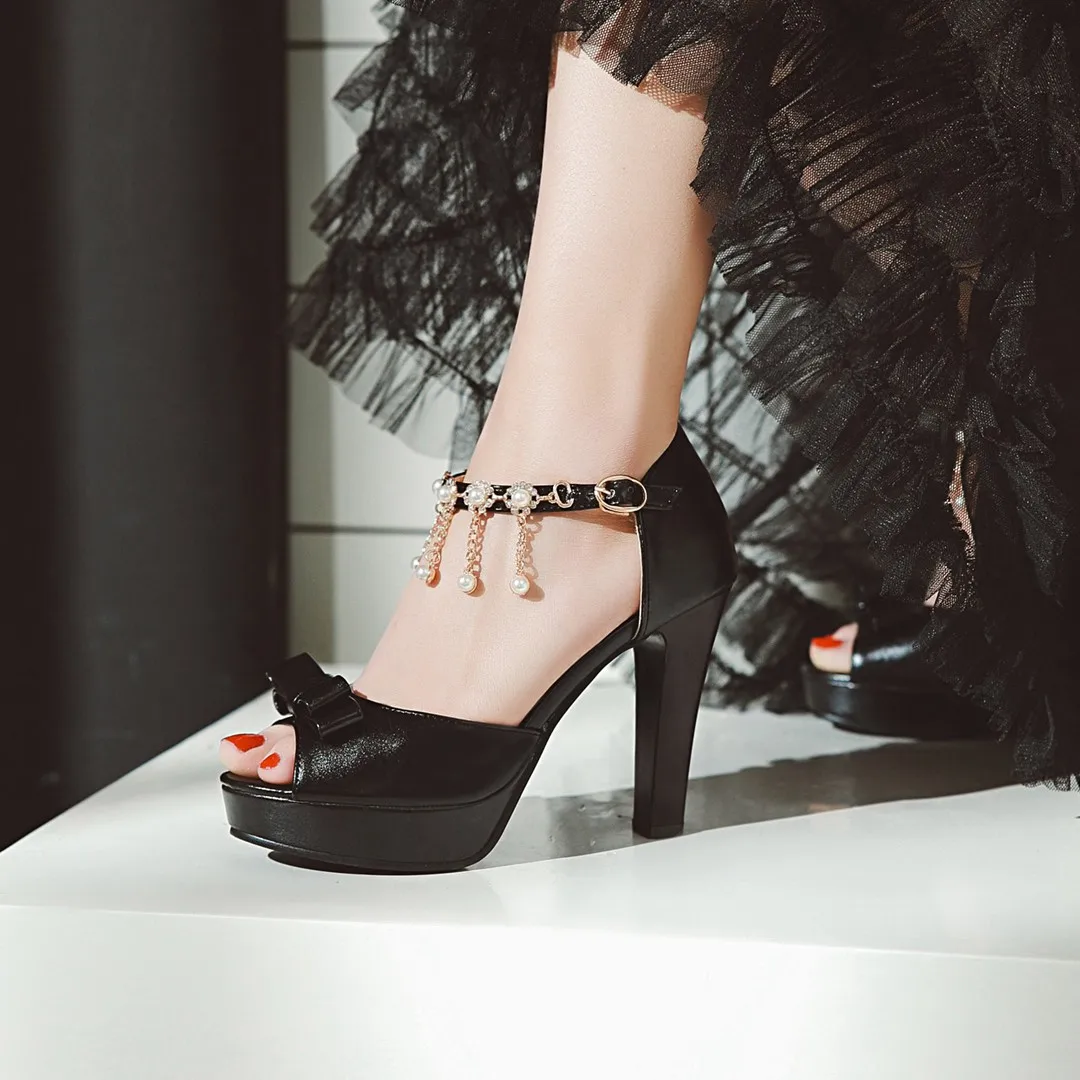 

Summer 2021 Fashion Women White Sandals Pink Heels High Luxury Black Platform Chunky Women's Designer Party Shoes for Womens