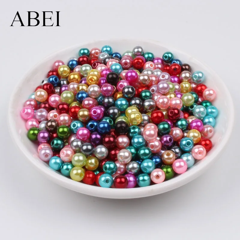 Бусины под жемчуг смешанных цветов круглые бусины с имитацией 6 мм насыпью