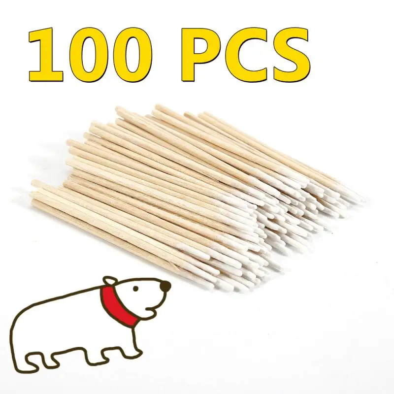 100 шт. одноразовые искусственные ватные палочки для снятия лака ногтей | Красота и