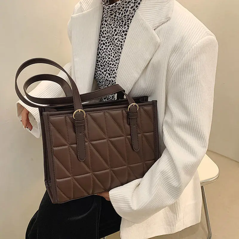 

Large Tote Bag Fashion New High Quality PU Leather Women's Designer Handbag High Capacity Shoulder Messenger Bag