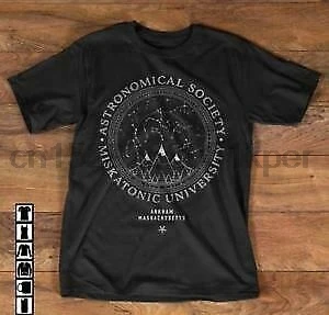 Мужская хлопковая рубашка астрономического общества Miskatonic черная размер S