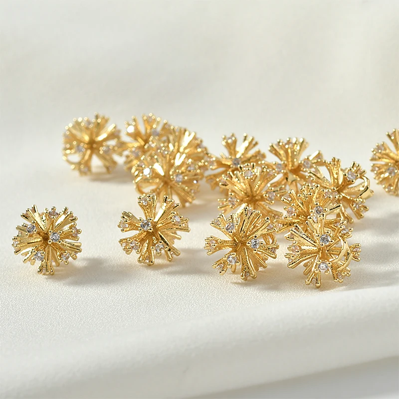 Супер блестящие фейерверки циркониевый шар покрытый медью 18 К настоящий золотой