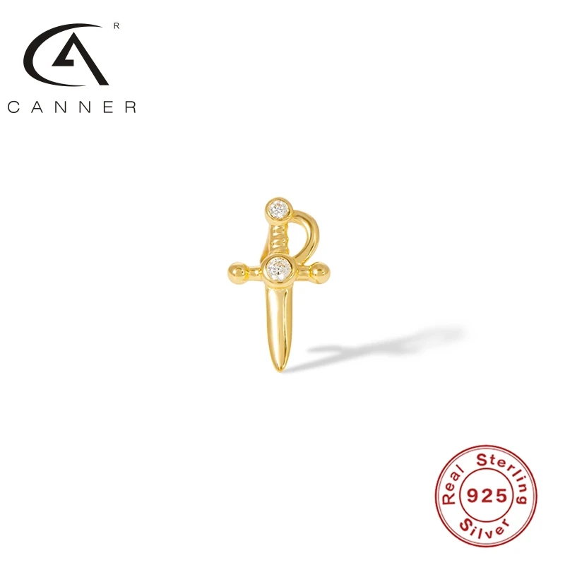 CANNER Tiny серьги с кинжалом 925 пробы Серебряный пирсинг в наличии Stud меч прямые